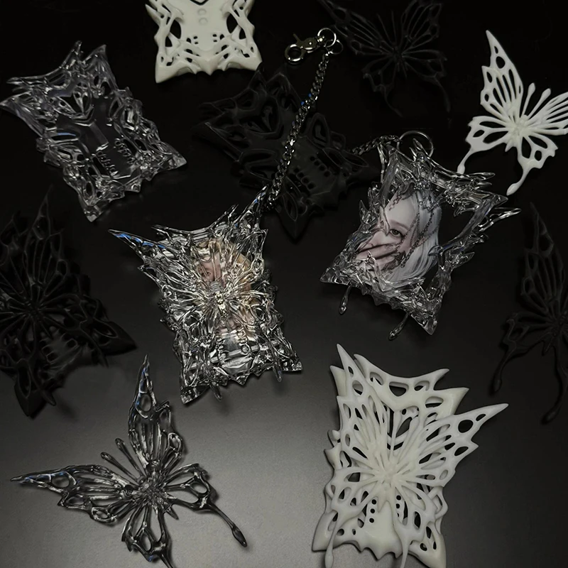 Aesthetic 3D Transparent Butterfly Photocard Holder Kpop Small Card Protector Card Display Cover Advanced Sense Card Cover