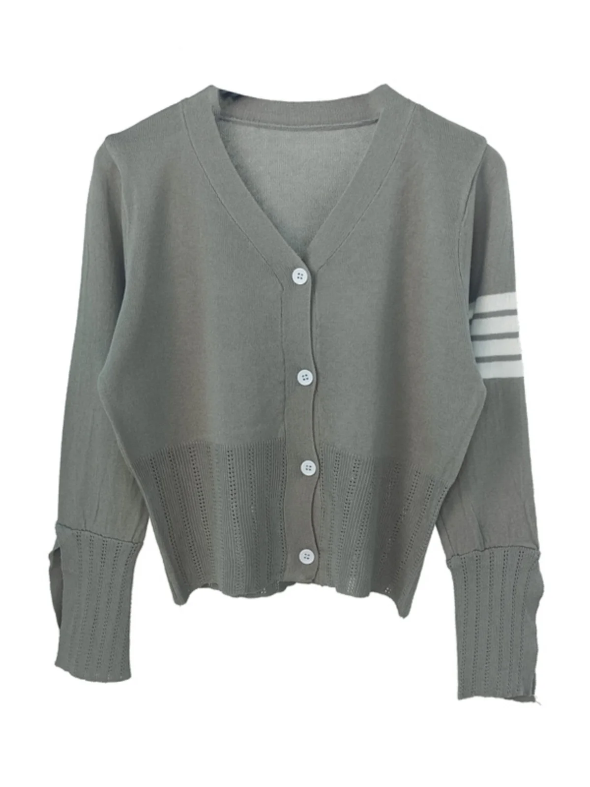 ort Ice Silk Knitted Cardigan Women's Thin Early Autumn Outerwear Sun Protection Long Sve Top College Sle Korean Versi...