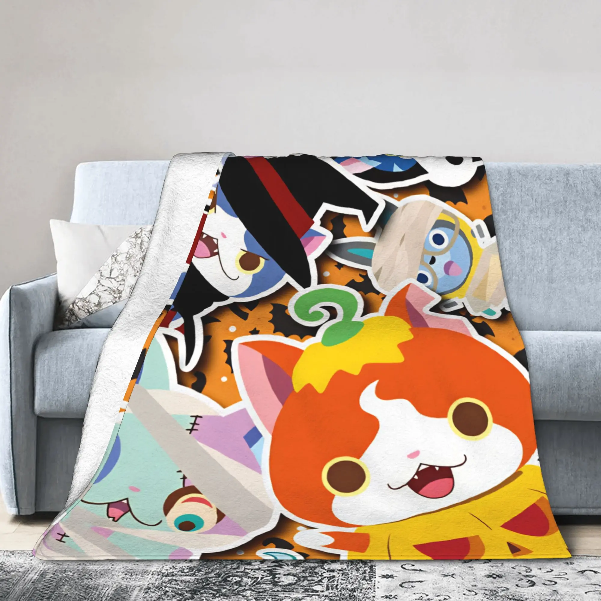 Yokai Watchs  Plush Blanket Girls Boys  Flannel Bedding Throws For Bedroom Warm Soft Custom DIY Birthday Present