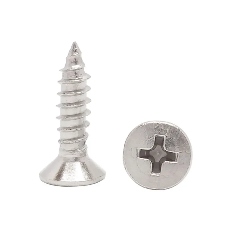 3~20PCS 304 Stainless Steel Phillips Countersunk Flat Head Self Tapping Wood Screw M4 M4.2 M5 M6 M8 Furniture Wood Screws