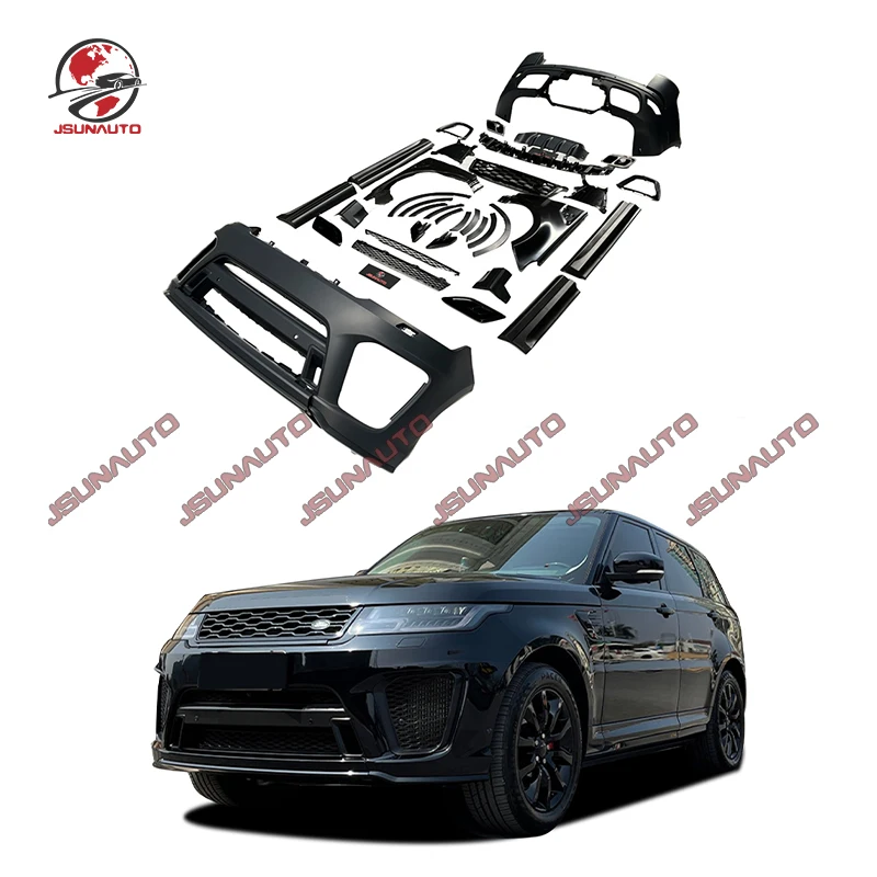 

Unpainte Bumper For Land Rover Sports Refit SVR Style Front Bumper Rear Bumper Wheels Tailpipes For 2013-2017 Range Rover Sports