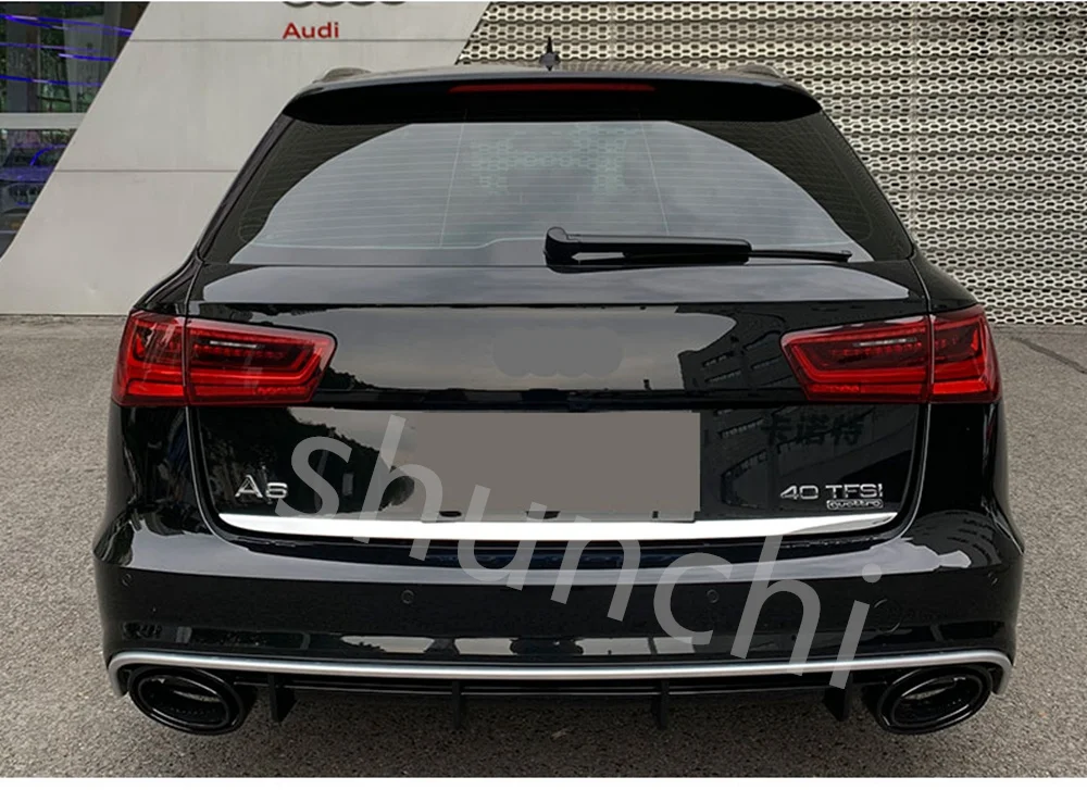 Rear Bumper Diffuser Lip Spoiler Protector for Audi A6 S-line S6 Hatchback Avant Touring 2015 - 2018 Not for RS6 Bumper Guard