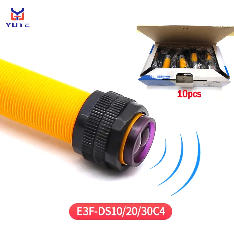 

10Pcs E3F-DS30C4/C2/P1/P2/Y1 proximity switch Photoelectric sensor switch 6-36VDC output: NPN PNP