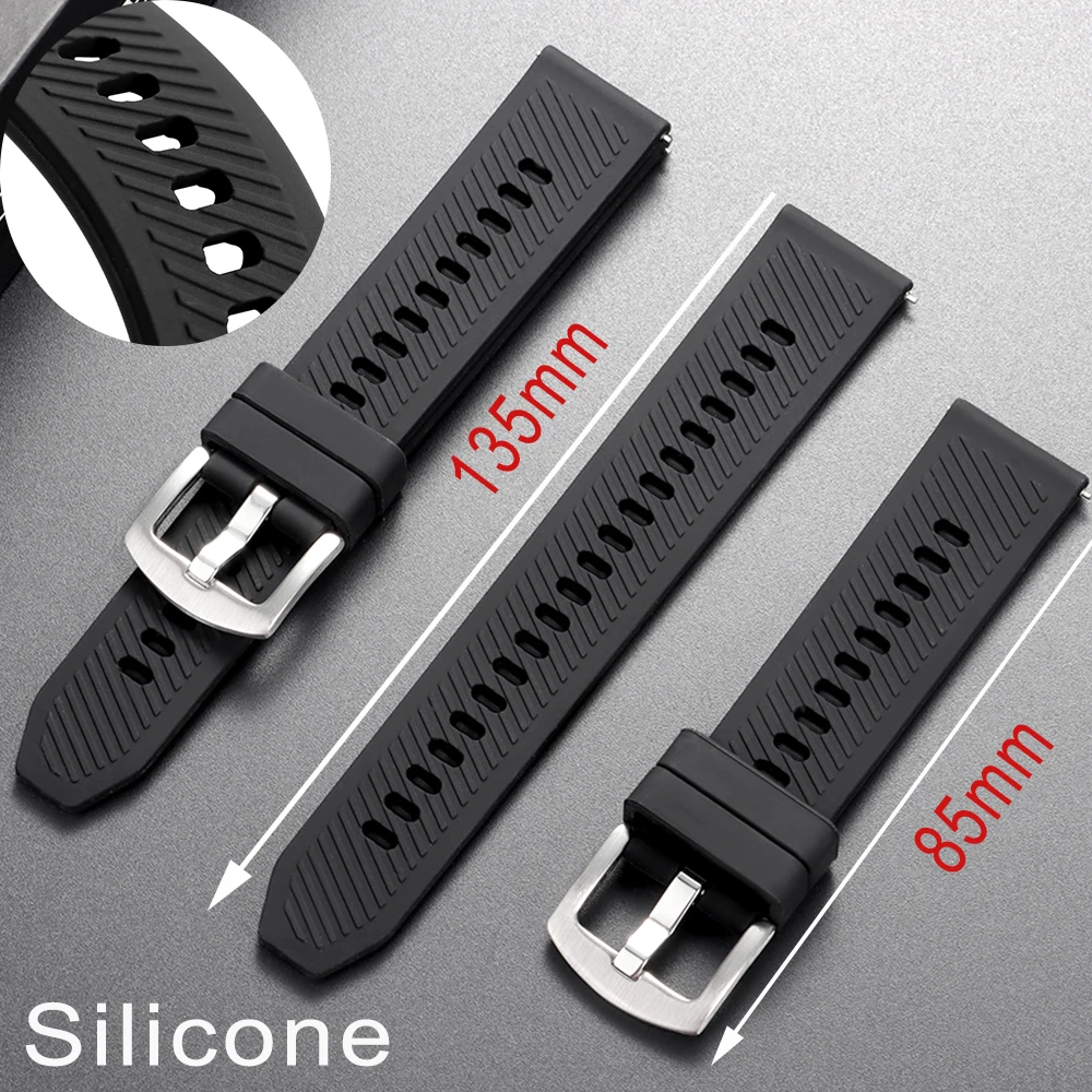 Erweitertes großes Silikon-Armband mit Schnellverschluss, Ersatz-Uhrenarmband, modisches Sportarmband für Männer und Frauen, 22-mm-Armband
