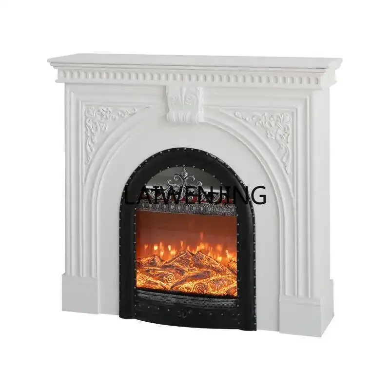 

MJY French retro mantel indoor heating simulation flame decoration fireplace cabinet