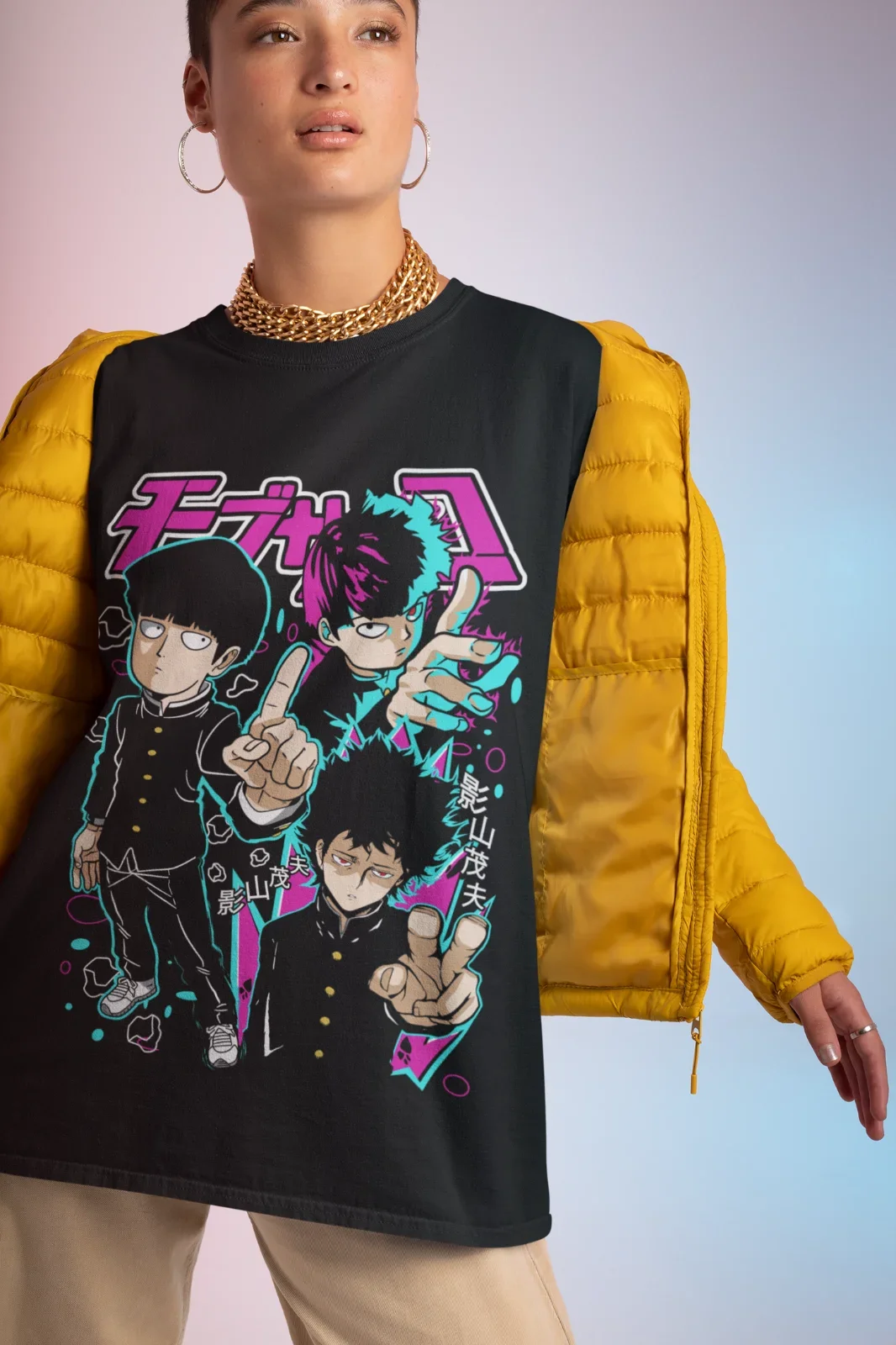 Mob Psycho 100 Manga Strip Anime Manga Gift Unisex Shirt T-Shirt Wszystkie rozmiary Graficzne koszulki Odzież damska Oversized T Shirt