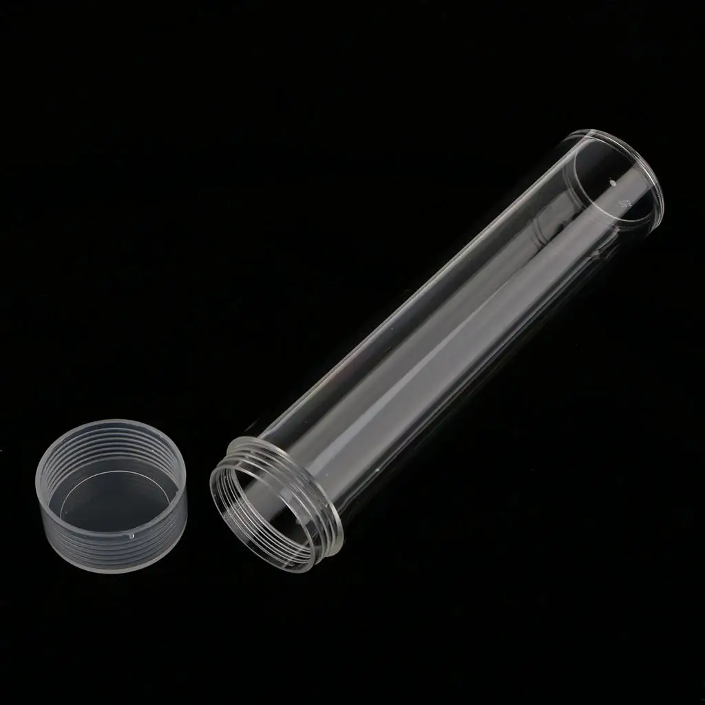 Coin Storage Case Clear Plastic Tube Collector Organizer Holder Box for 20.5mm Coins