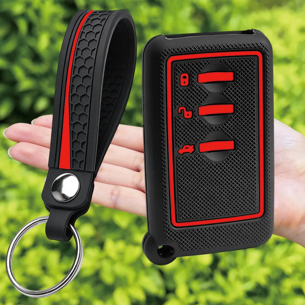 For Subaru Forester Outback Crosstrek Impreza Ascent WRX BRZ silicone car key fob cover with compact finger loop and key ring