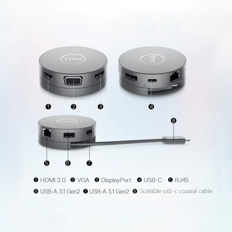Imagem -05 - Adaptador Móvel Porta Display 4k Gigabit Ethernet Dell-da310