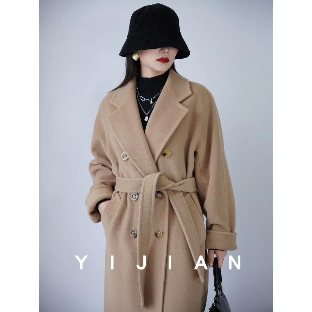 Women's Coat Double-sided 10% Cashmere 90% Wool Women's Long Coat Jacket, 2026 Winter New Long Cashmere Coat For Women