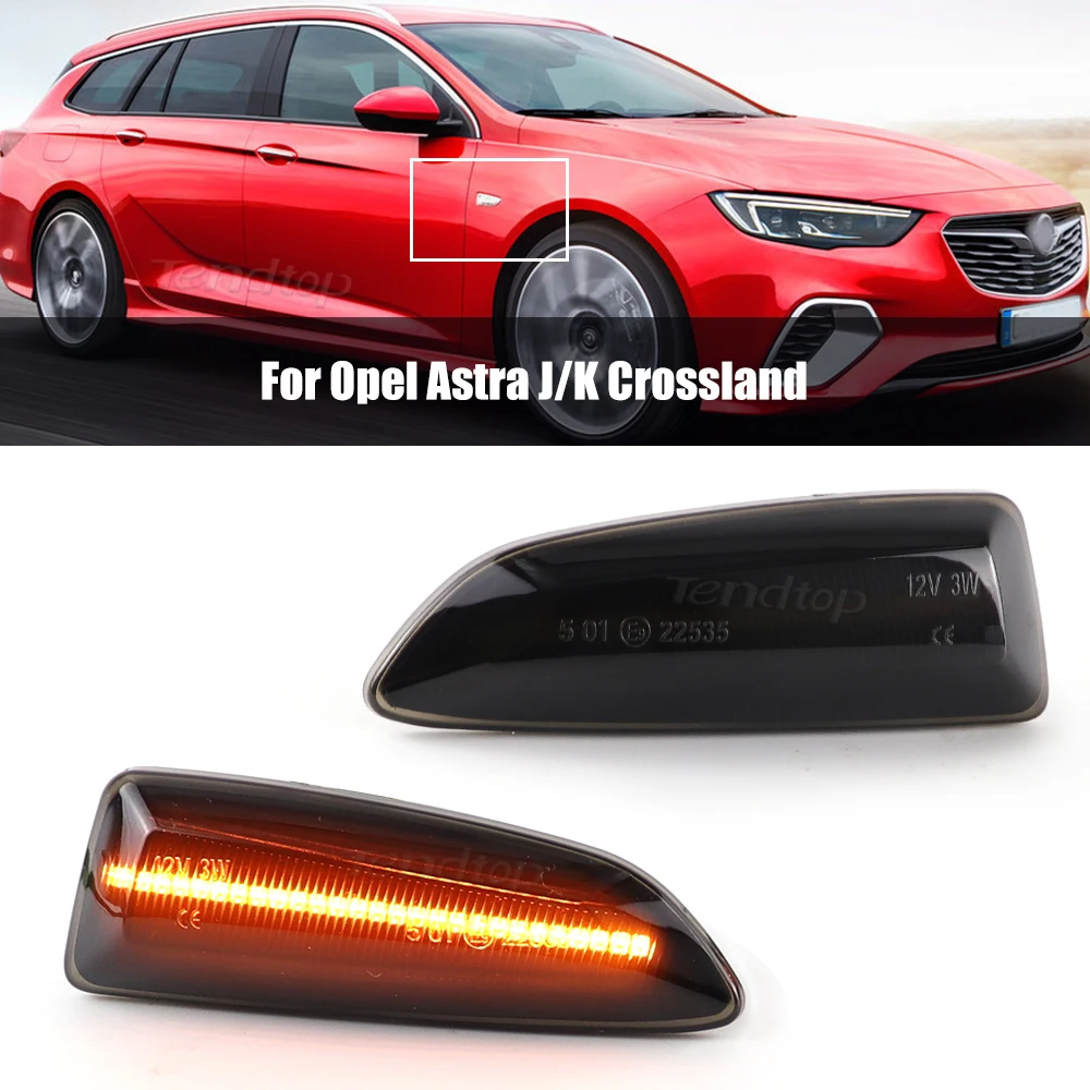 Dynamic Side Marker Car Flashing LED Turn Signal Sequential Light For Opel Astra J Astra K Insignia B Zafira C Grandland X