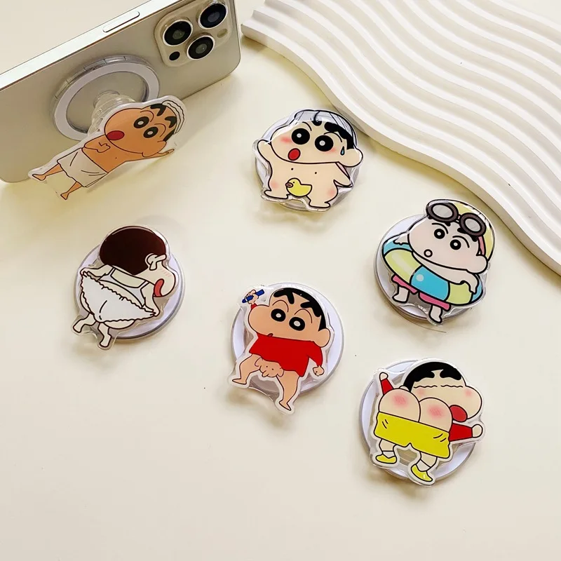 Crayon Shin-chan Cute Cartoon Elephant Bathe Magnetic Phone Holder Kawaii Periphery Lovely Accessories Adorkable Holiday Gifts