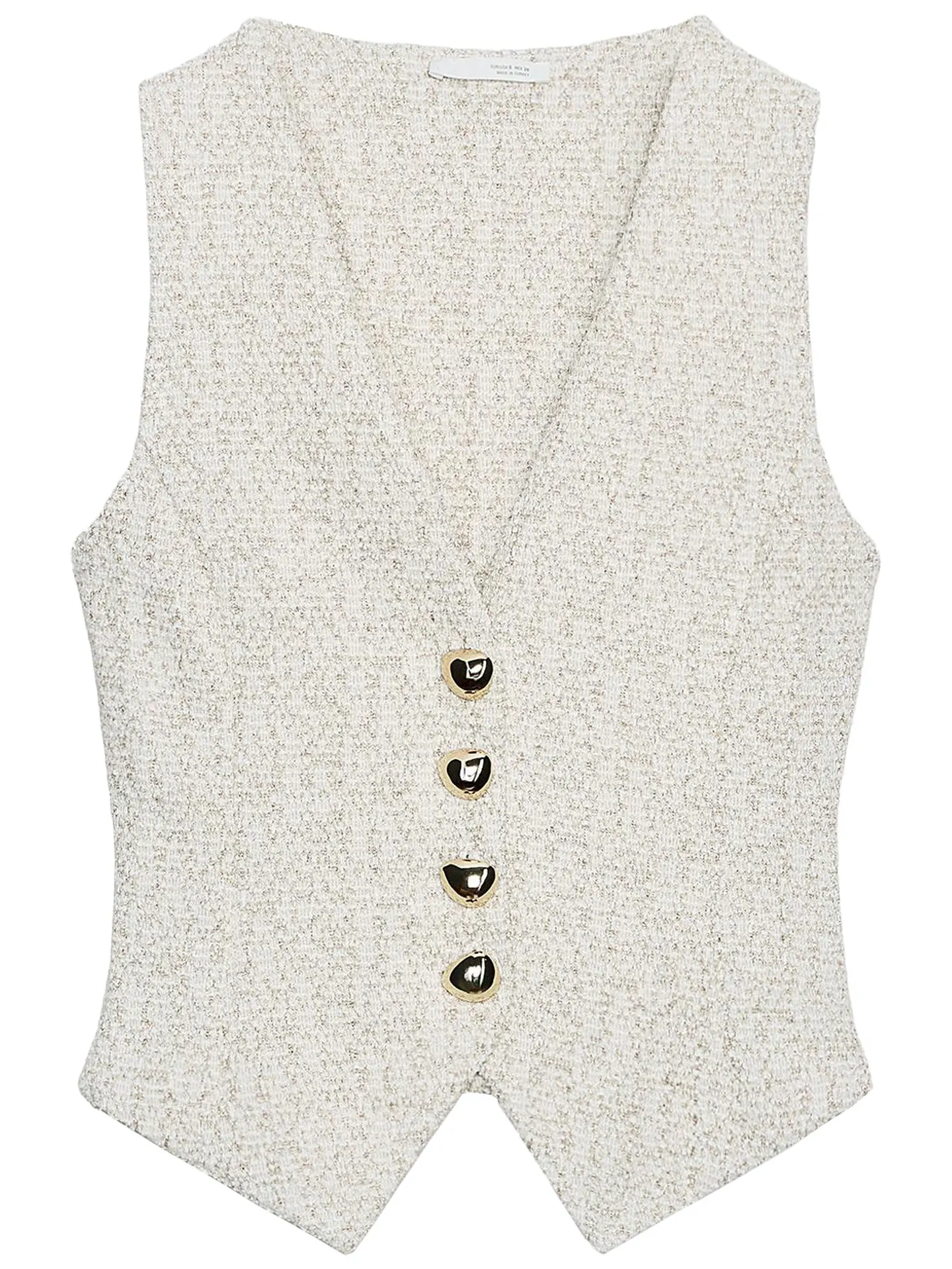 ZAPRHA 2025 otoño Faion textura botón mujer Slim Fit chaleco prendas de vestir exteriores un solo botón v-ne Casual Sli chaleco