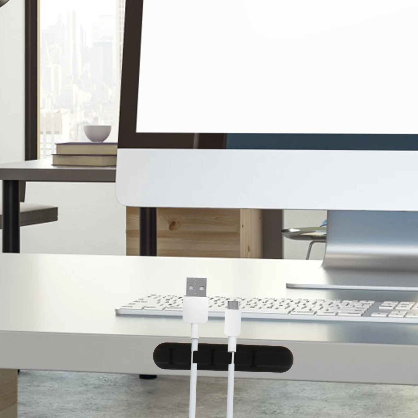 

3pcs Cable Clips Cord Organizer Adhesive Wire Management Holder For Home Office Desk Usb Headphones Self-Adhesive Clip