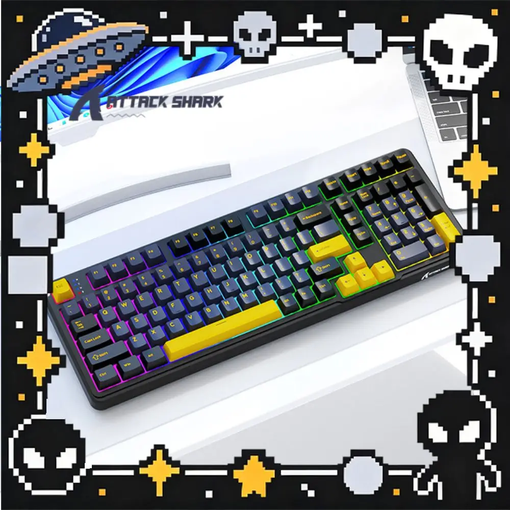 Attack Shark X98 Mechanical Keyboard Tri-Mode Wireless  Hot-Swap RGB PBT Keycaps 4000mAh Battery Gaming Keyboard For PC/Laptop