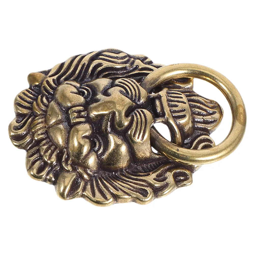 

Brass Handle Decorative Front Door Hardware Cabinet Pull Knob Furniture Animal Head Ring Handles Lion Pulls