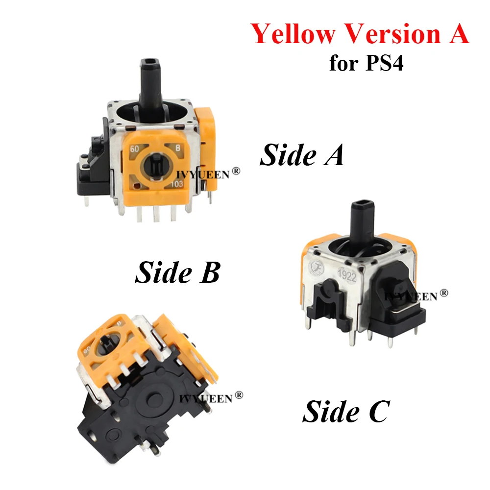 IVYUEEN for Dualshock 4 PS4 PRO Slim Controller 3D Analog Thumb Stick 3 Pin Sensor Module Potentiometer with ThumbSticks Caps
