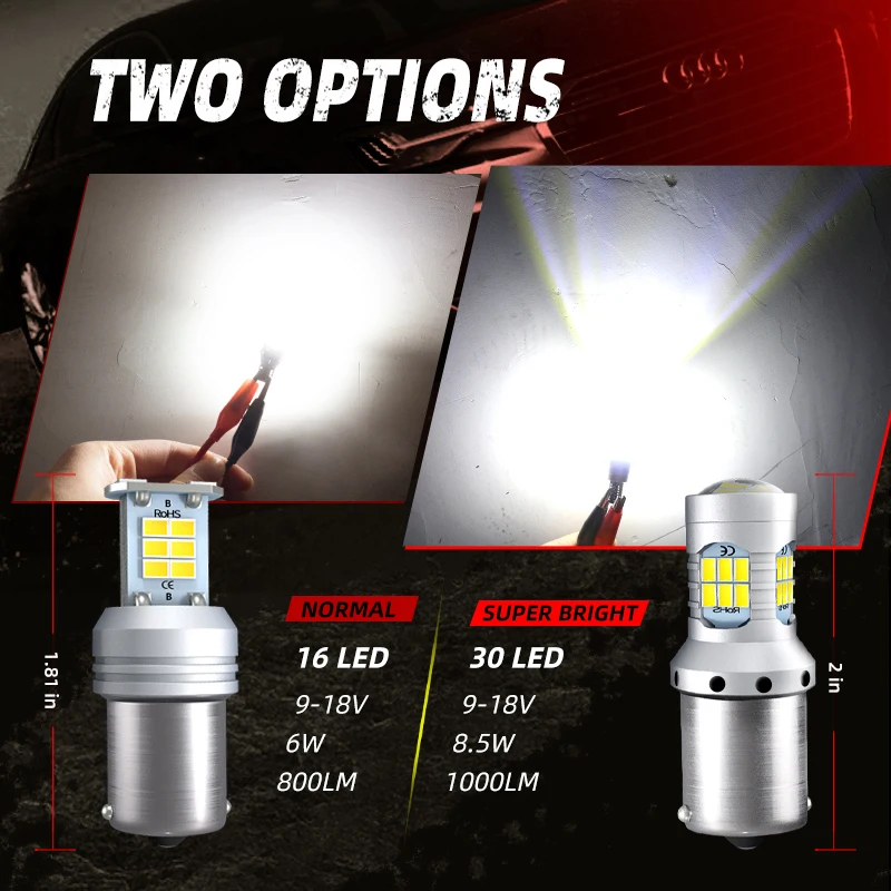 2×P21W LED Reverse Light Blubs Canbus For BMW 1/2/6-Series E87 F20 F21 F45 F46 F22 F23 F87 E63 E64 116i 118i 220i 218i 640i 650i - Image 2