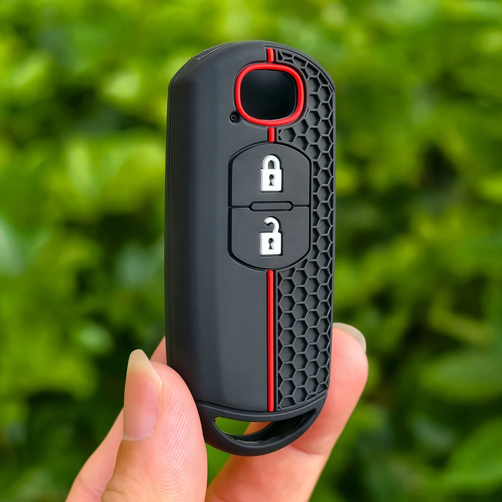 Keychain 2 Buttons Silicone Car Key Cover Key Case for Mazda 2 3 6 Axela Atenza CX-5 CX5 CX-3 CX-7 CX8 CX-9 view 6