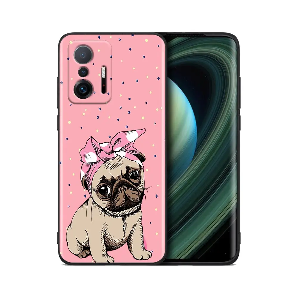 Coque For Xiaomi Mi 11T 11X 11 Lite 5G NE 12 Poco X3 M3 F3 M4 Pro Cases Fundas Shell Cover Funny Pug Dog Bulldog Animals