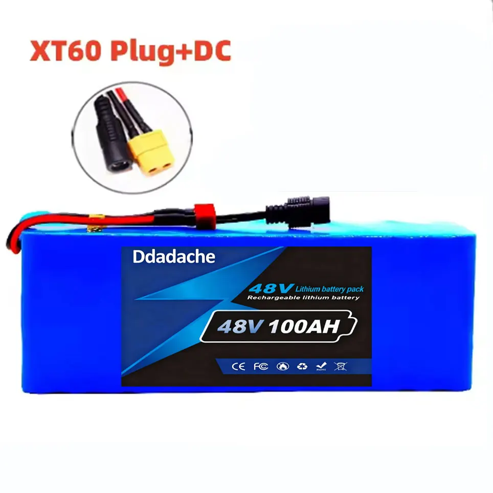 ✅ Nieuwe 13S3P 48v 100Ah Lithium Ion Batterij 48v 100000mah 1000w voor 54.6v Elektrische Krachtige Batterij met BMSElektrische Fietsen