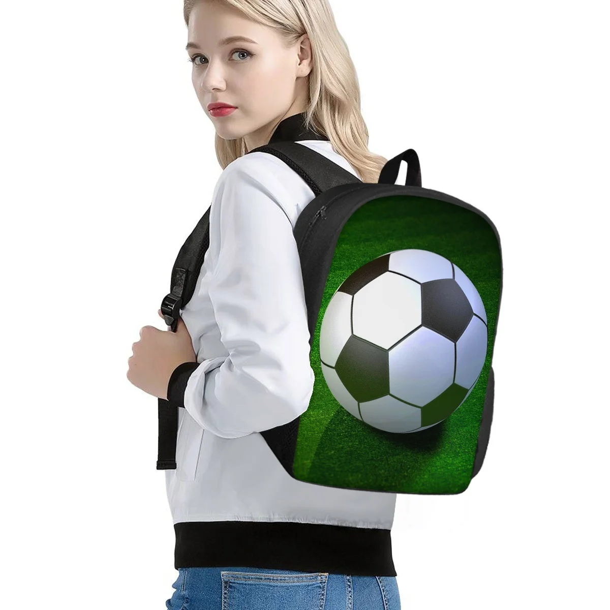 Creative Football 3D Print Backpack For Women Men Kids Bag Children Bookbag Toddler Bagpack Leisure Fashion Student Rucksack