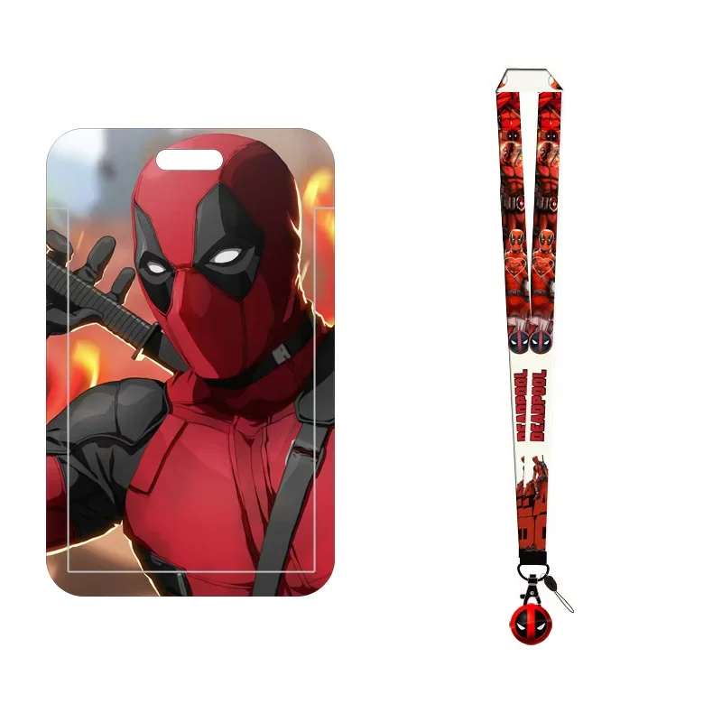 Deadpool & Wolverine ที่ใส่บัตรประชาชนสายคล้อง Action FIGURE Anime marvels บัตรเครดิตรถบัสของขวัญอุปกรณ์เสริมการเดินทางโรงเรียน