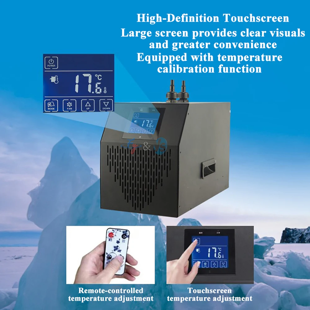 

Тихий аквариумный охладитель воды (20 дБ), система охлаждения аквариума — 0–100 ℃ Точный контроль температуры, для домашнего аквариума и аквакультуры