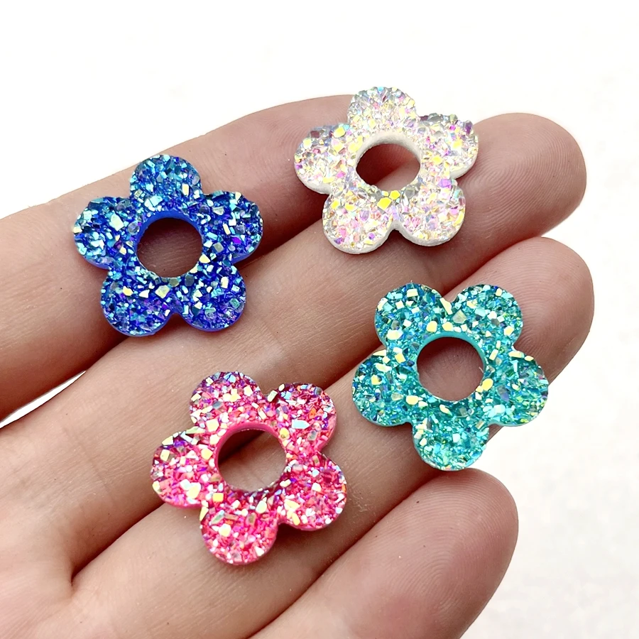 20pcs 21mm  Floral rhinestones diy jewelry Making hair accessories Decorative scrapbook Wedding decoration Flat back rhinestones