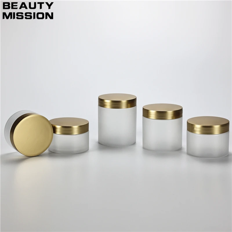 

100G 120G 150G 200G 250G X 20 Empty Frosted Translucent Plastic Jar With Gold Screw Lid Cosmetic Facial Cream Hair Pomade Pots