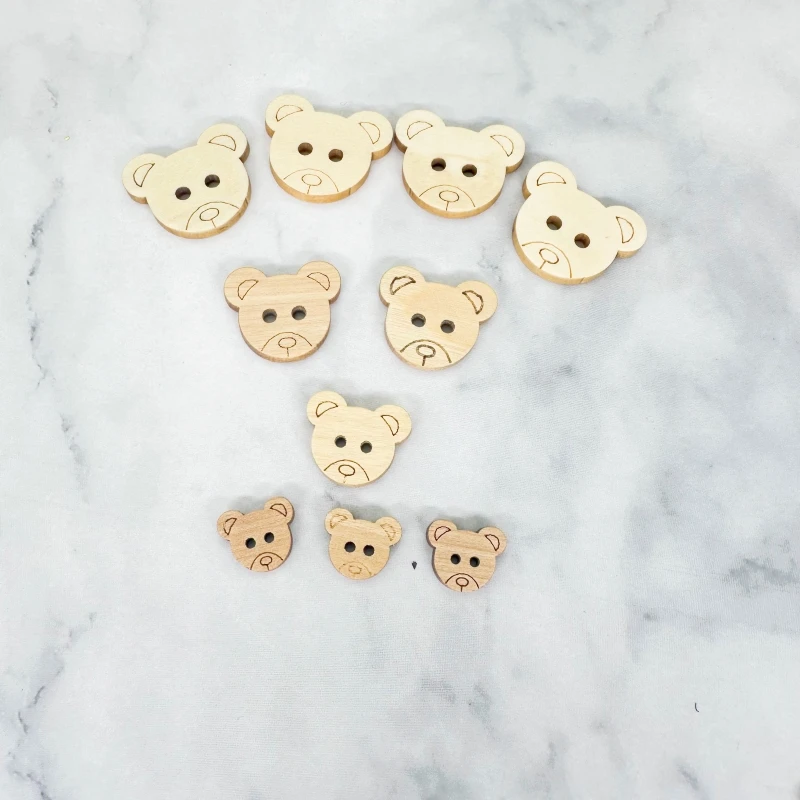 50pcs Fancy Bear 2 Holes Wood Sewing Buttons Wooden Button Clothes Decorative Children's Garment Sewing Scrapbooking DIY - view 5