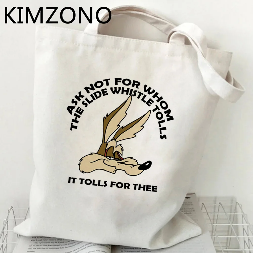 Wile e Coyote shopping bag bolsas de tela shopping bolsa shopper eco bag woven shoping sac cabas bolsas ecologicas sacolas