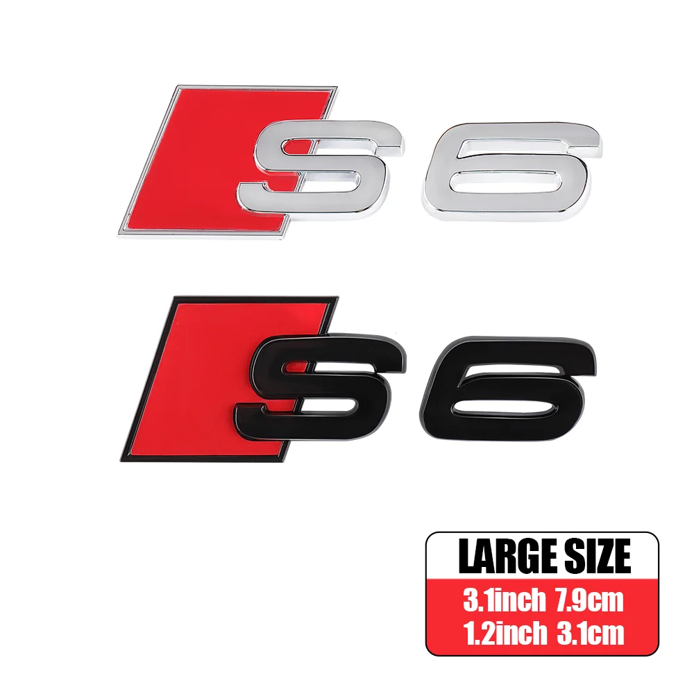 Für Audi Sline S3 S4 S5 S6 S7 S8 ABS Auto Heckklappen-Emblem Aufkleber Auto Heck-Emblem Modifikationszubehör Emblem Dekor Aufkleber