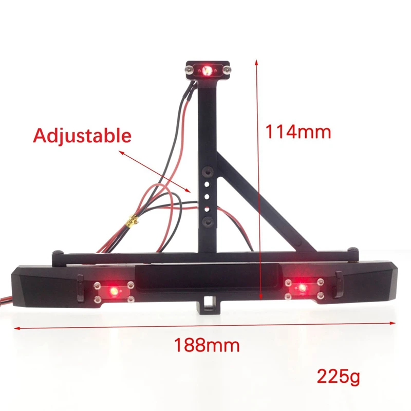 Metal Rear Bumper With Spare Tire High Light Tail Lamp For Traxxas TRX-4 Axial SCX10 1/10 RC Crawler Car Upgrade Parts