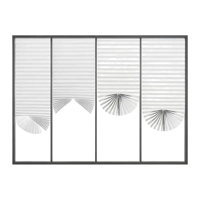 No-Punch Non-Woven Pleated Curtains – Semi-Blackout Folding Shutters
