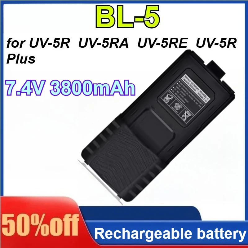 

7.4V 3800mAh for BaoFeng Walkie Talkie Battery UV-5R Plus Rechargeable Battery UV5RA Radio Accessories UV5RE