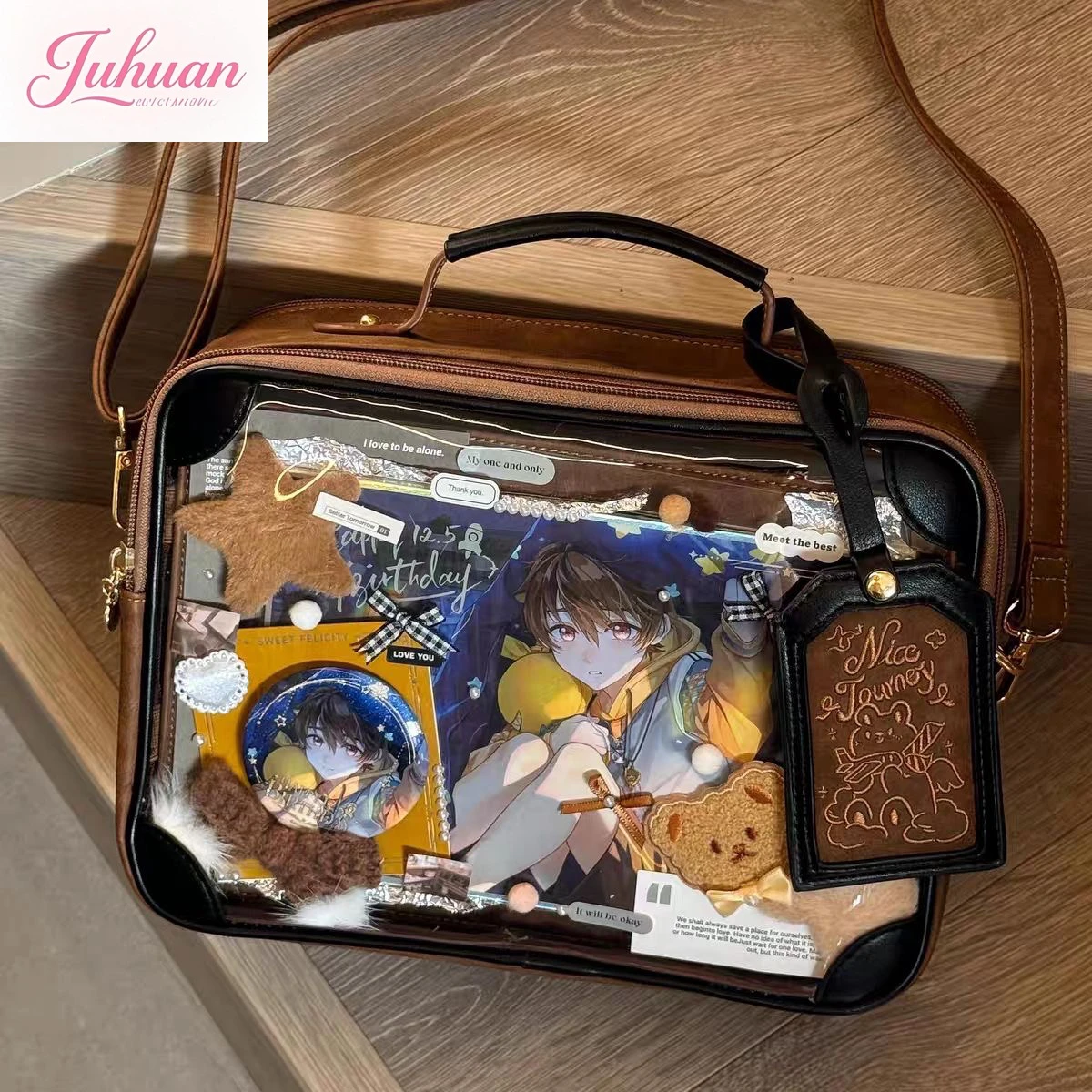 

2025 New Original Small Food Lta Bags Japanese Girl Chain Goth Style Portable Shoulder Pain Bag Crossbody Jk Uniform Women‘s Bag