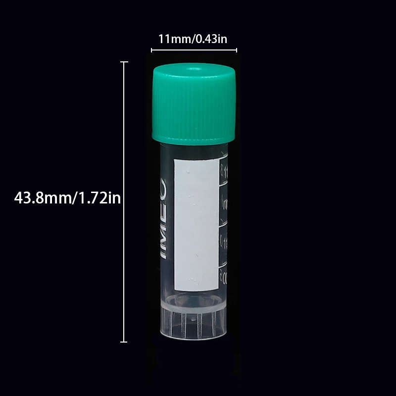 10pcs 1.8ML Laboratory Tubes with Green Nuts Multifunctional Plastic Transparent Tubes Sample Storage Containers Centrifuge Tube