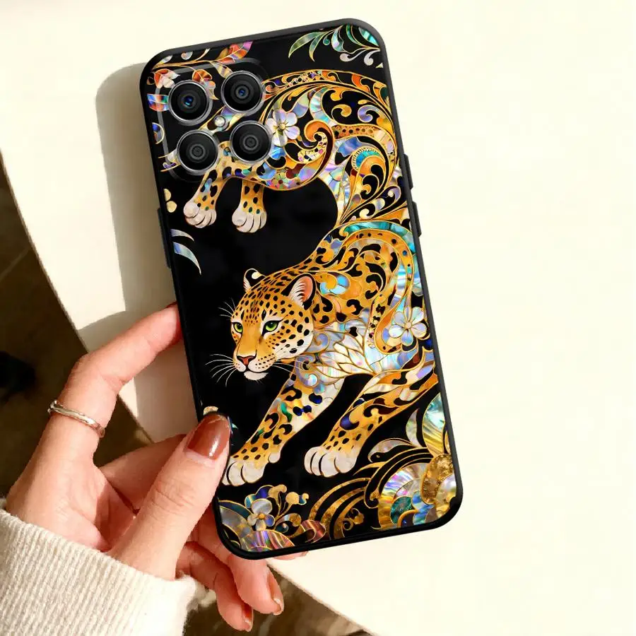 Coque de téléphone avec illustration de guépard pour Honor 600 Lite Play10 X9a X6d X5c X9d X8 X8a X7b X9b X9c 400 Pro X7d X8d X7a