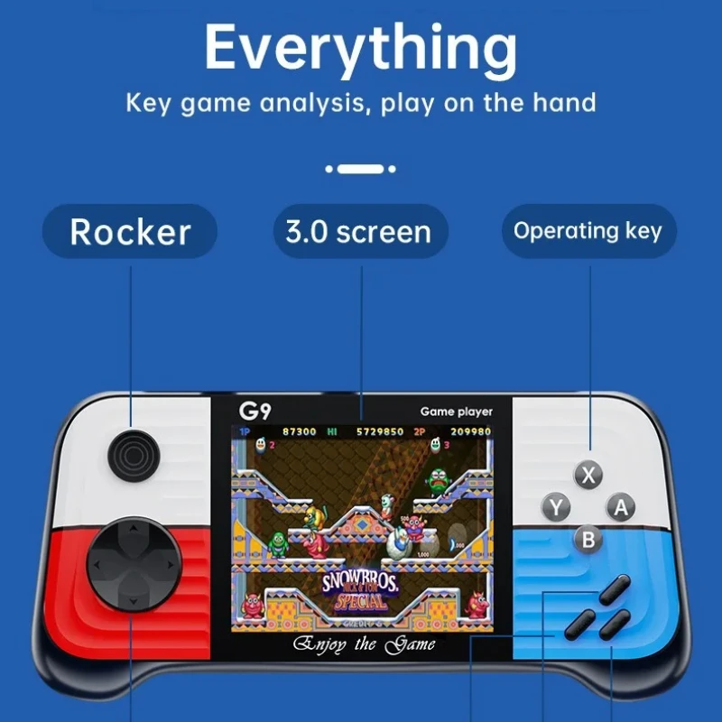 G9 Handheld Portable Video Game Console 3 Inch Screen Support 2 Players Retro Gaming Machine For Kids Gifts