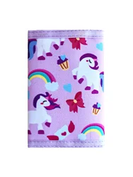 1PC Unicorn Trifold Wallet for Girls, Wallet for Little Young Girls Cute Small Toddler Wallet with Lanyard Christmas Gift