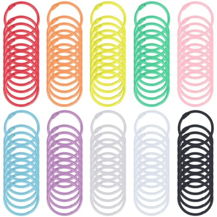 

PCS Metal Binder Rings, 1.2 Inch Loose Leaf Binder Ring for Index Cards, Keychains, Book Rings, Open Ring for Office, School, H