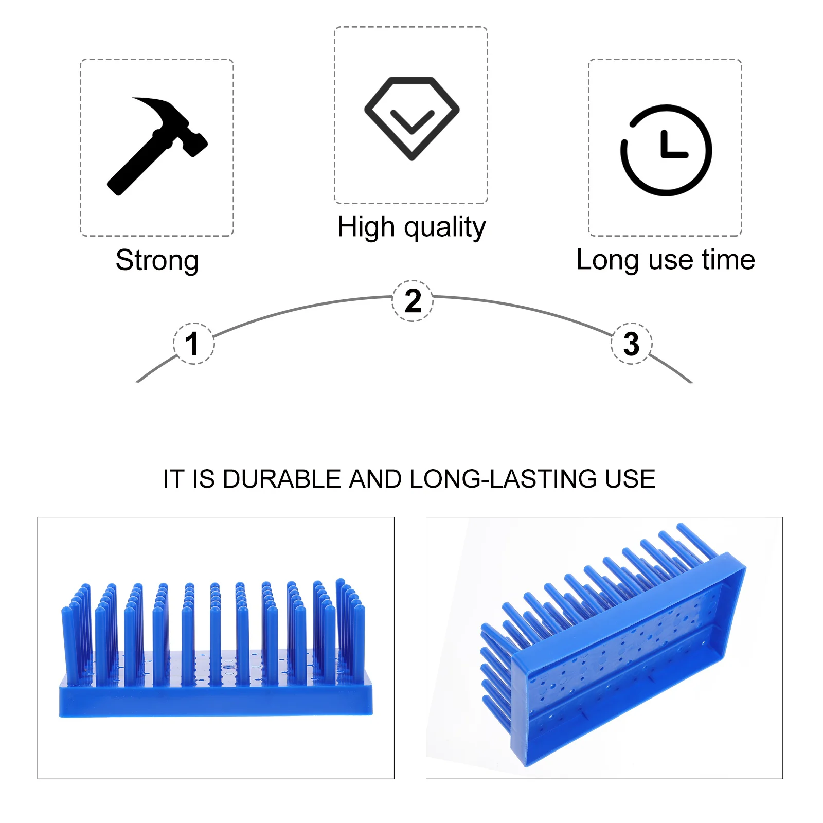 Imagem -03 - Rack Tubo de Ensaio Peg Suporte Utensílio Placa Vidro Secagem para Tanque Azul Plástico Bebê