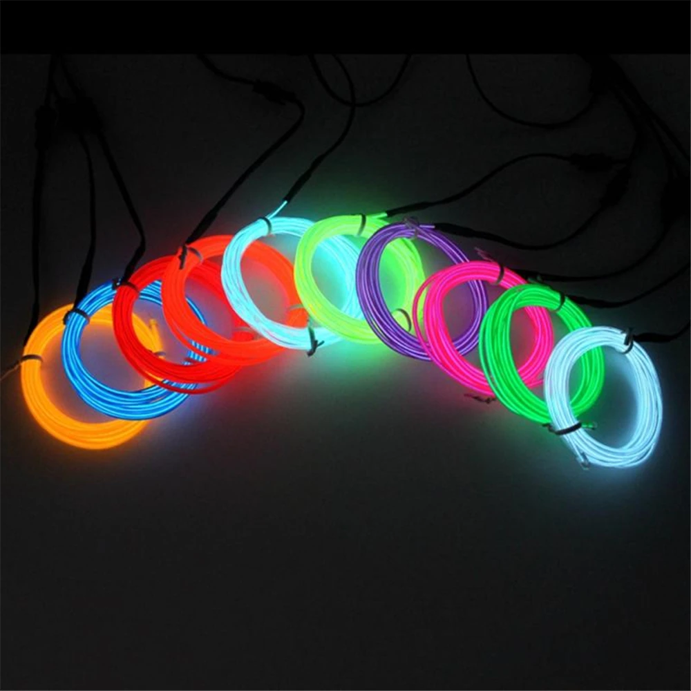 1M LED Strip Light Halloween/Christmas Party Decor LED Neon Lights DIY Costumes Luminous Suitable For Car Decoration Advertising