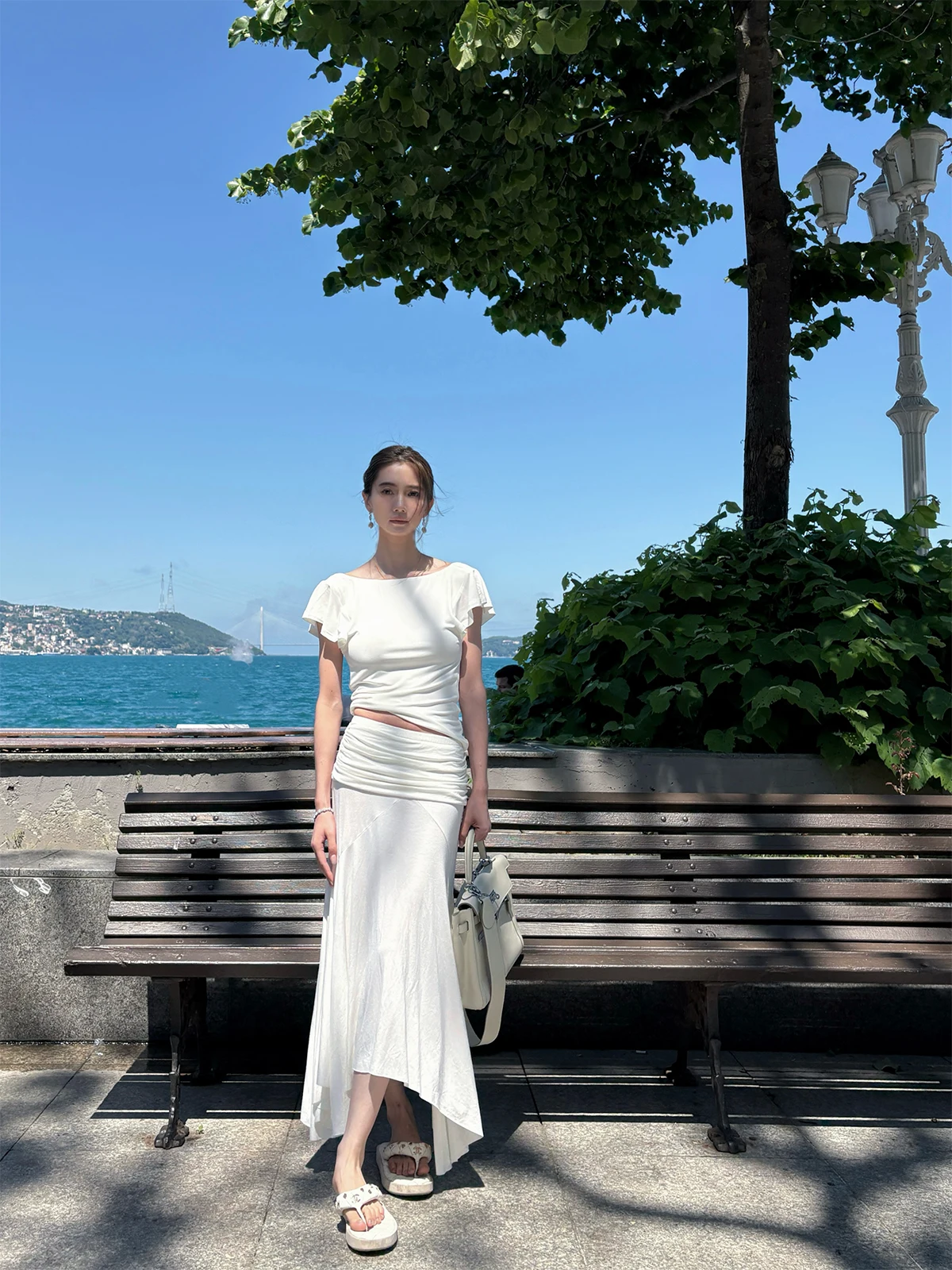 

Асимметричная юбка трапециевидной формы Tag Episode, женская летняя универсальная утягивающая юбка из смеси хлопка и полиэстера