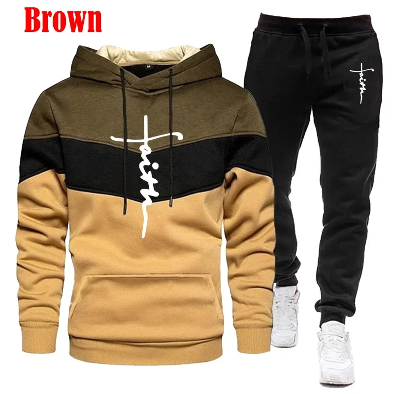 Autumn/Winter Men\'s hooded sweatshirt + Sweatpants suit Men\'s sport hoodie comfortable men\'s sportswear