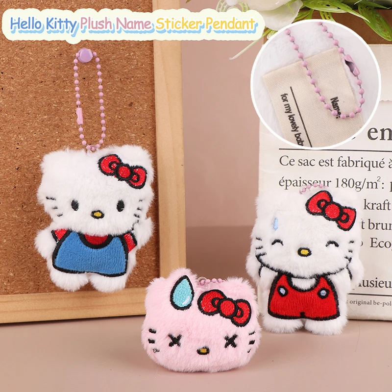 

Милый плюшевый брелок Hello Kitty, мультяшный Sanrio KT, наклейка с именем кошки, подвеска для рюкзака, сумки, декоративный брелок для автомобильного ключа