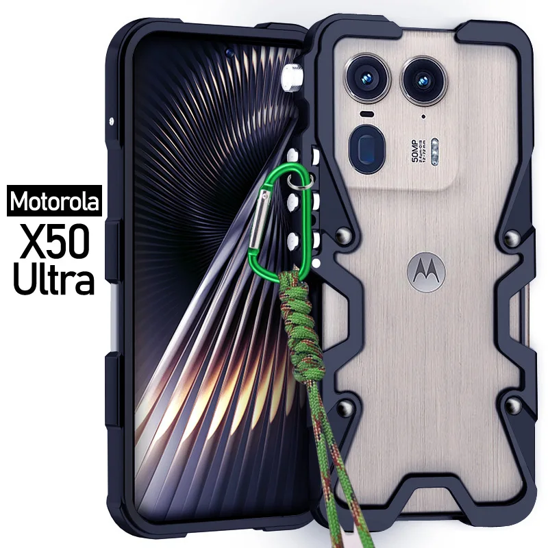 Luxury aluminum alloy hollow heat dissipation Back Cover For Motorola Moto X50 Ultra 6.7