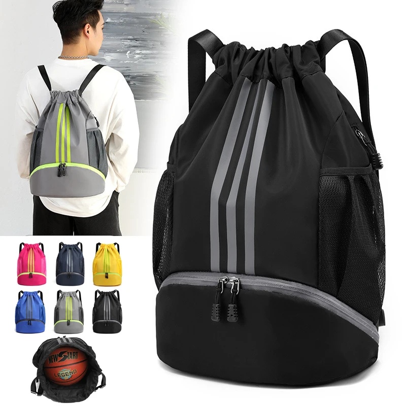 Sport Kordelzug Fußball Rucksack Leichte Fitness Gym Basketball Tasche Reise Outdoor Wasserdichte Wochenende Schulter Schultasche