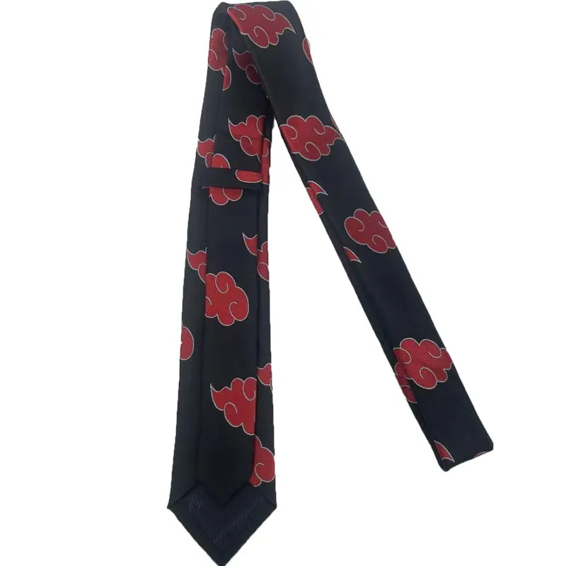 Anime Naruto Tie Necktie Akatsuki Neckcloth Uchiha Itachi Tie Halloween Party Accessories Cosplay Neckcloth Birthday Gift